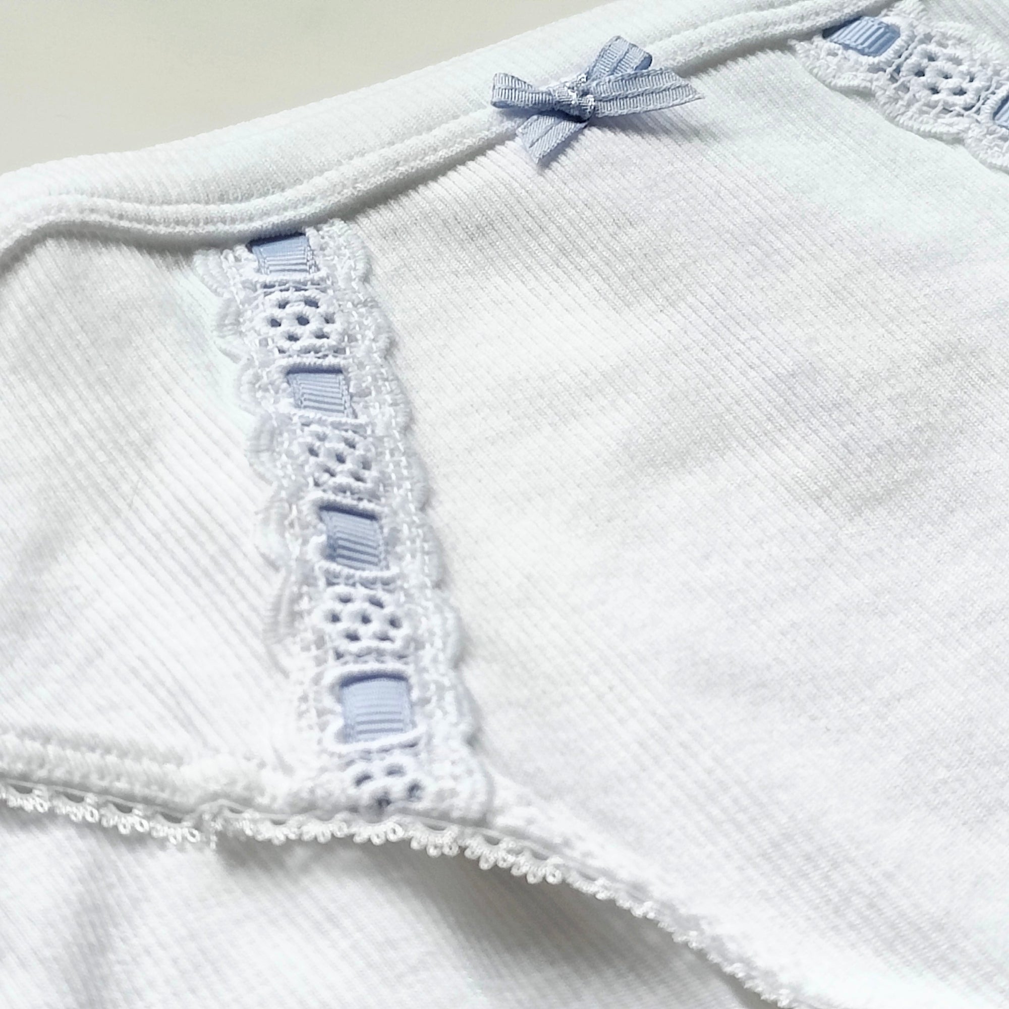 Stretch Cotton Ribbon-Slot Bikini Panty