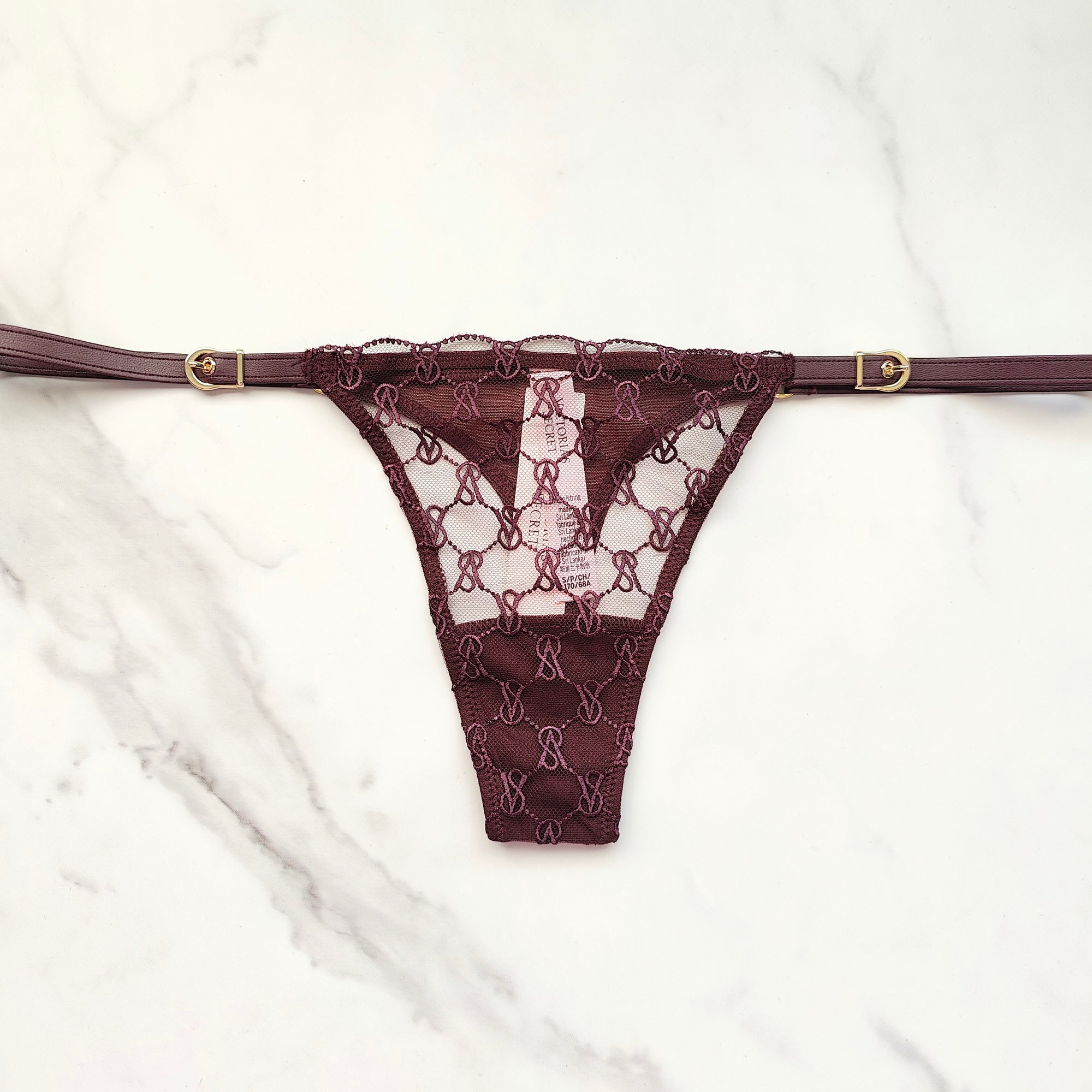 Very Sexy Logo Embroidery Thong Panty