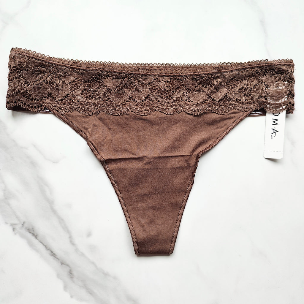 Vanishing Edge Microfiber With Lace Thong Panty