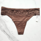 Vanishing Edge Microfiber With Lace Thong Panty