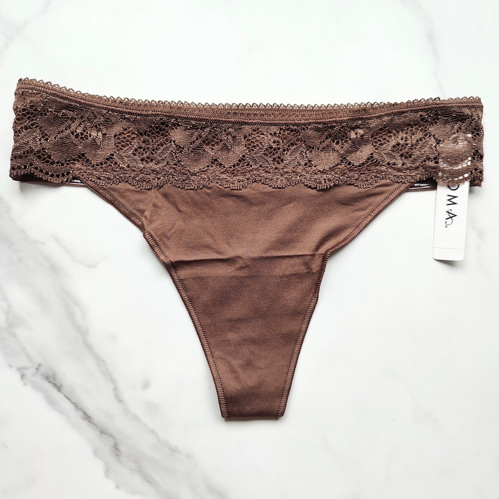 Vanishing Edge Microfiber With Lace Thong Panty