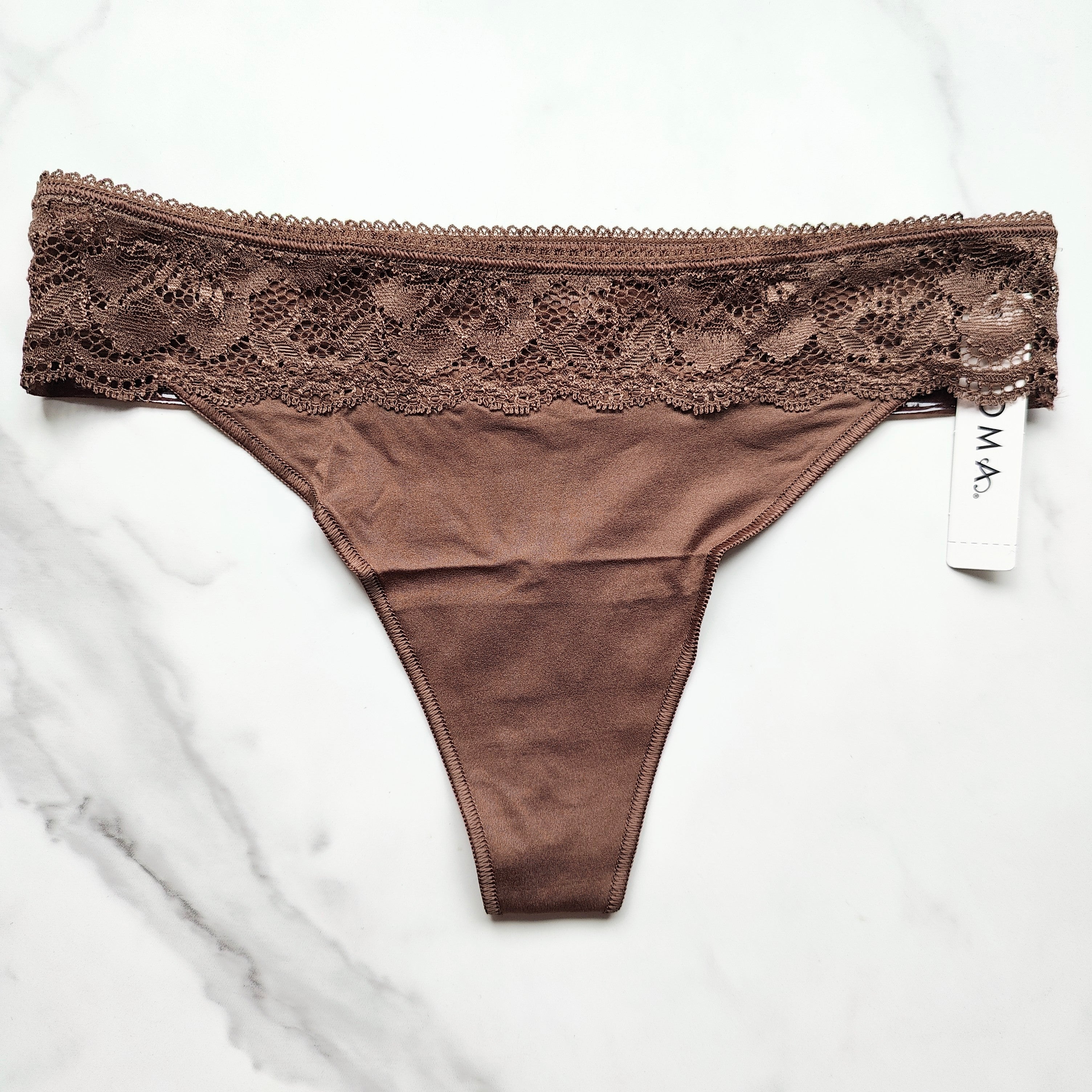 Vanishing Edge Microfiber With Lace Thong Panty