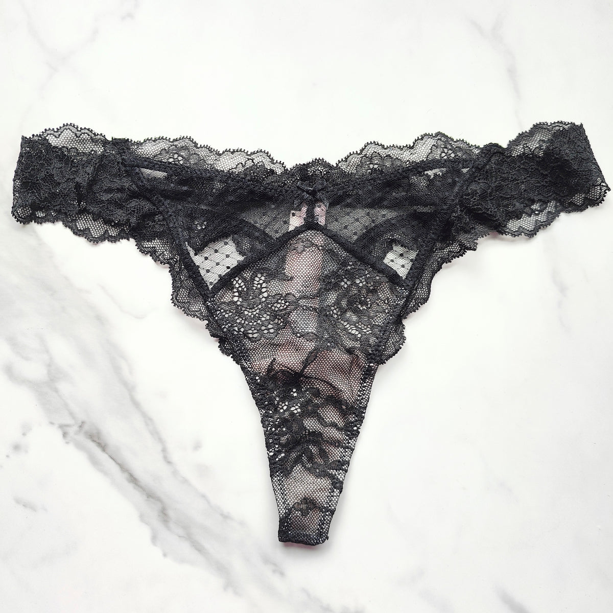 Dream Angels Lace & Mesh Detail Thong Panty