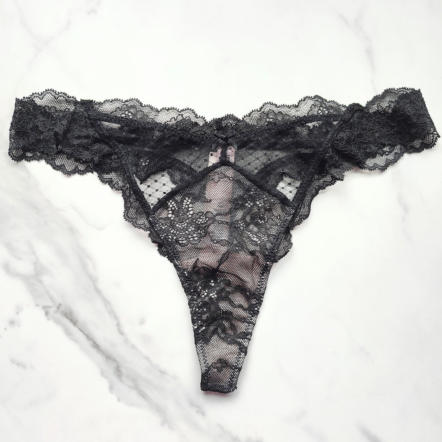 Dream Angels Lace & Mesh Detail Thong Panty