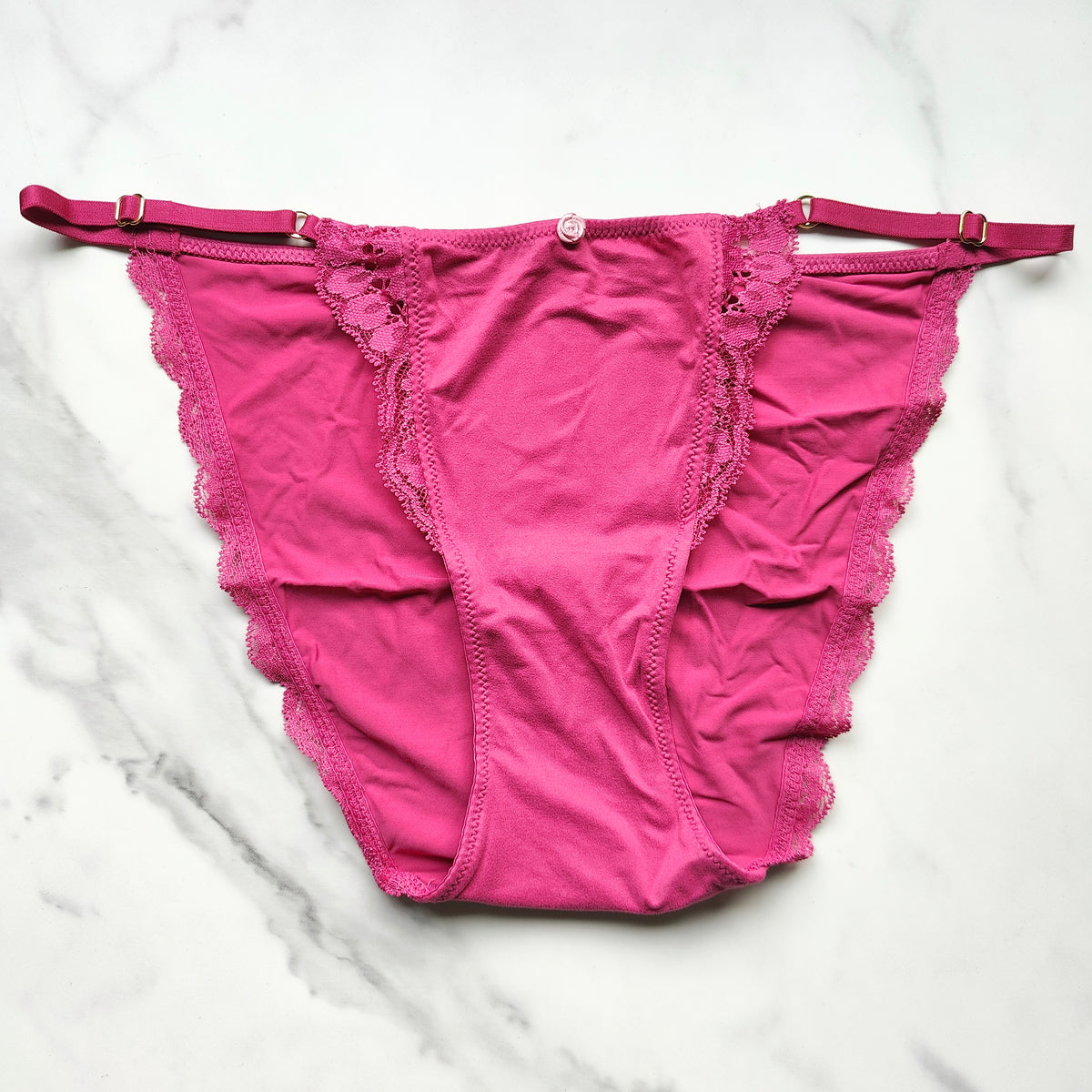 Dream Angels Lace-Trim Adjustable String Bikini Panty