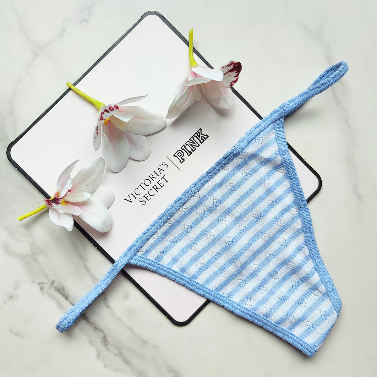 Cotton Heart Pointelle V-String Panty