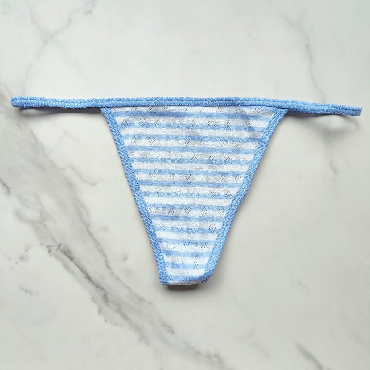 Cotton Heart Pointelle V-String Panty