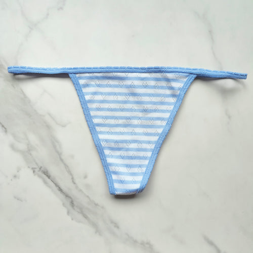 Cotton Heart Pointelle V-String Panty