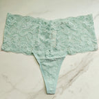Embraceable Signature All-Over Lace Retro Thong Panty
