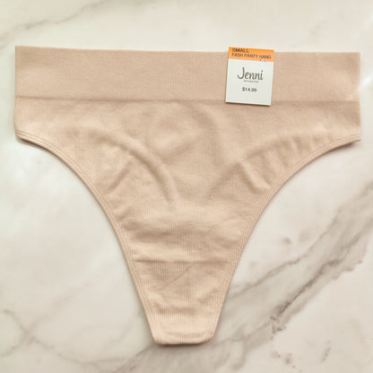 Seamless Ribbed Hi-Cut Thong Panty