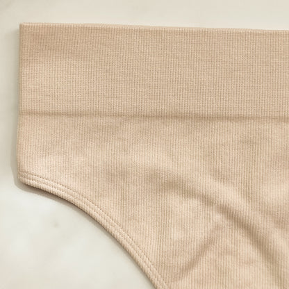 Seamless Ribbed Hi-Cut Thong Panty