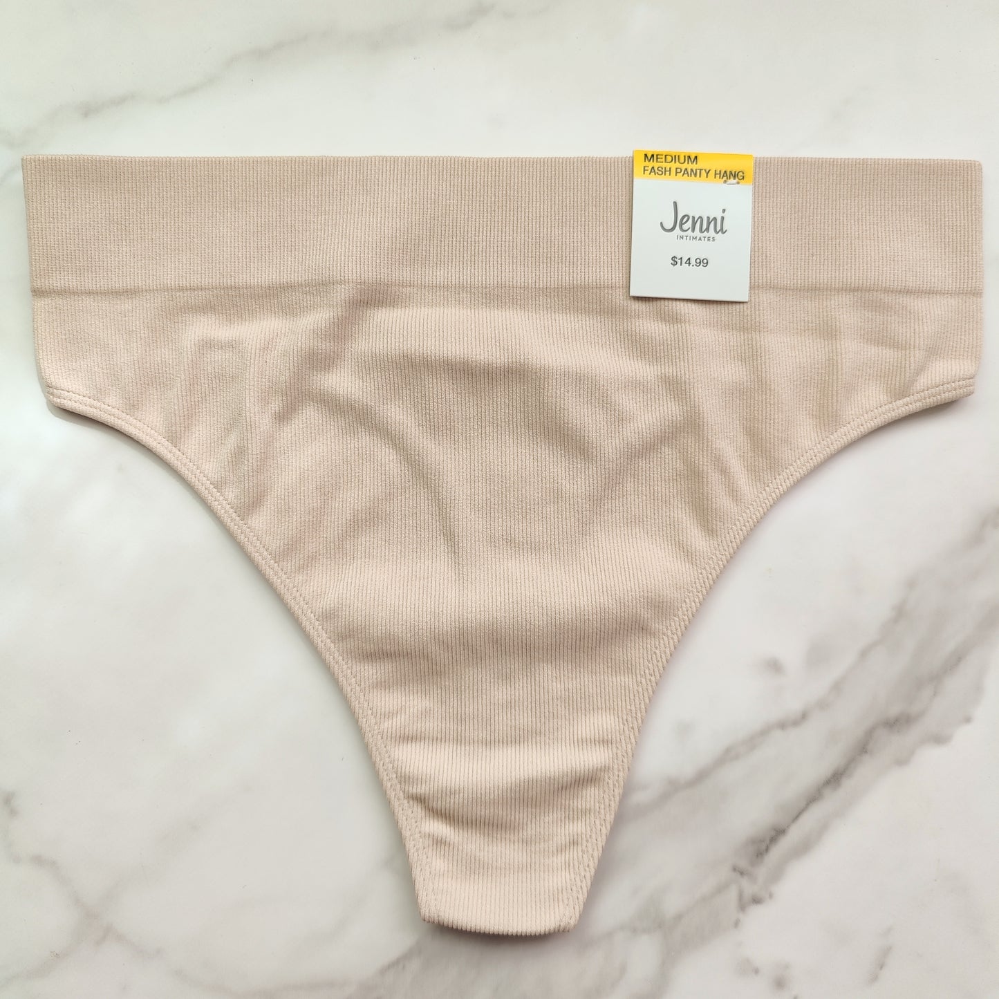 Seamless Ribbed Hi-Cut Thong Panty