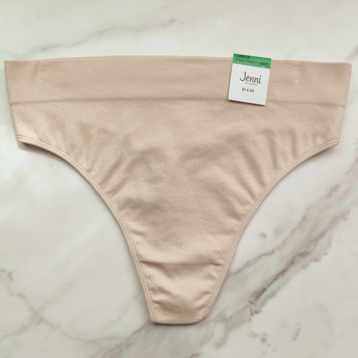 Seamless Ribbed Hi-Cut Thong Panty