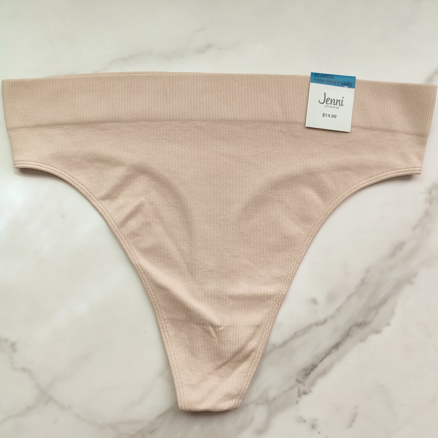 Seamless Ribbed Hi-Cut Thong Panty