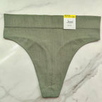 Seamless Ribbed Hi-Cut Thong Panty