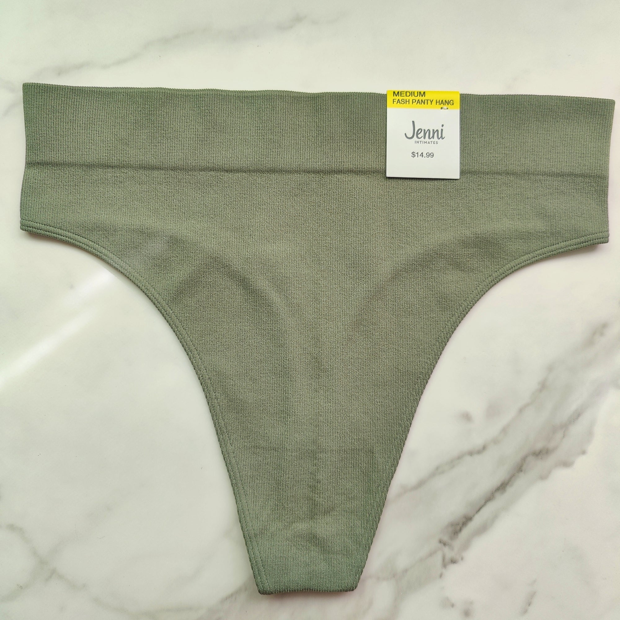 Seamless Ribbed Hi-Cut Thong Panty