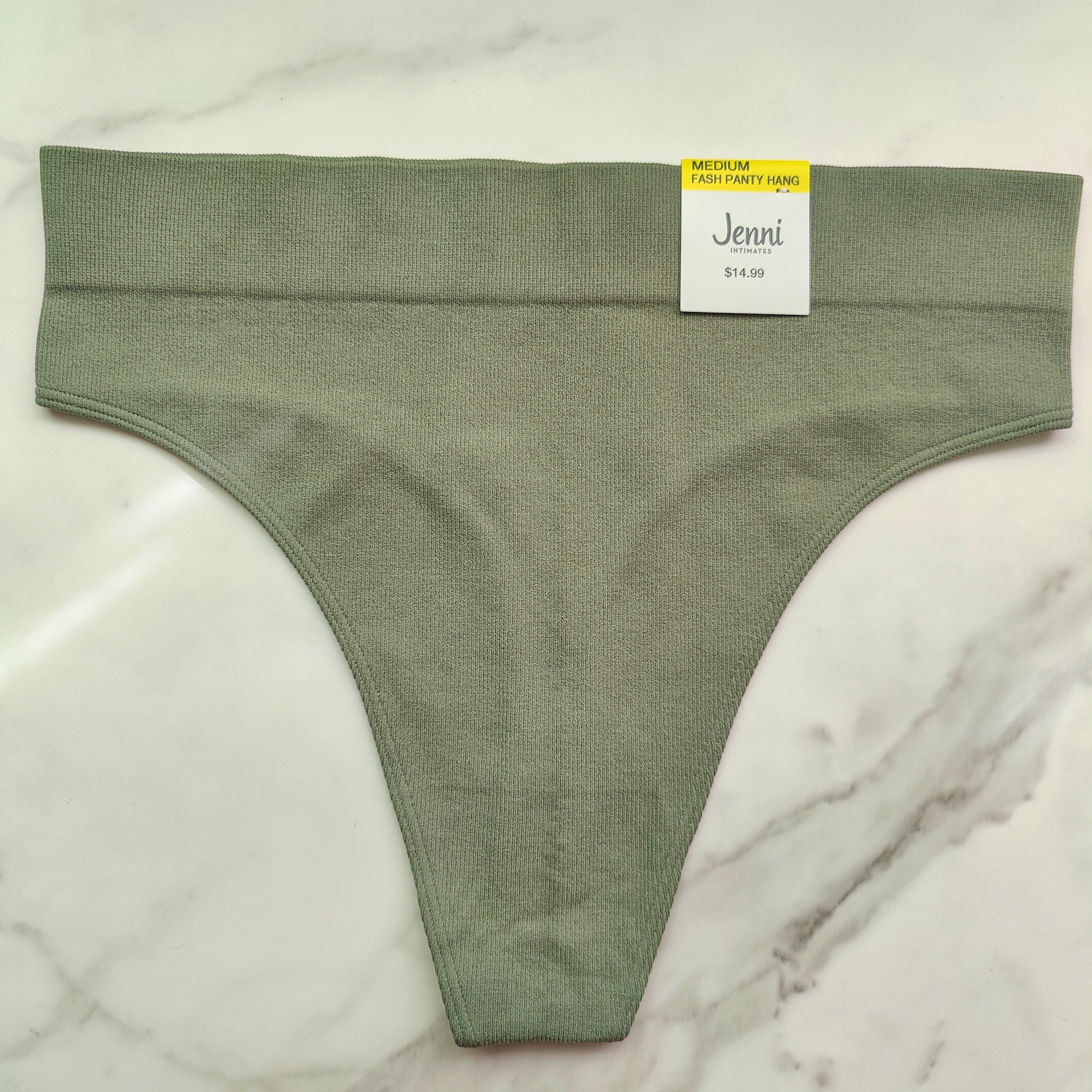 Seamless Ribbed Hi-Cut Thong Panty
