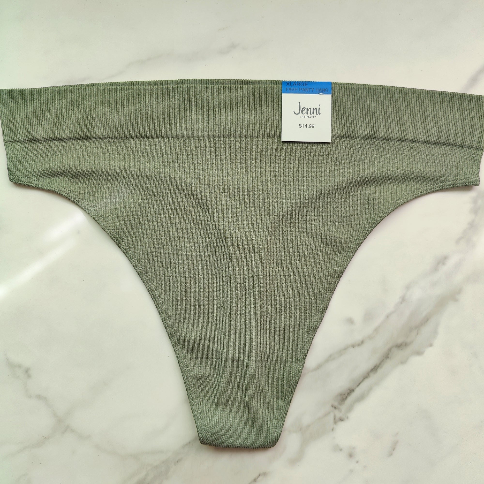 Seamless Ribbed Hi-Cut Thong Panty