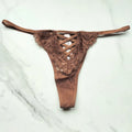 Victoria's Secret  Dream Angels Boho Floral Embroidery Thong Panty 