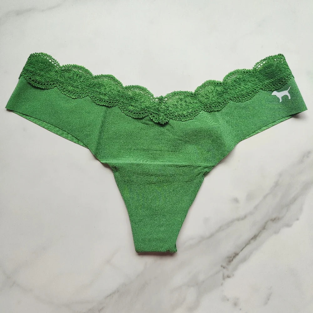 PINK Victoria's Secret  Lace Waistband No-Show Thong Panty 