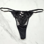 Victoria's Secret  Dream Angels Boho Floral Embroidery Thong Panty 