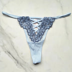 Victoria's Secret  Dream Angels Boho Floral Embroidery Thong Panty 
