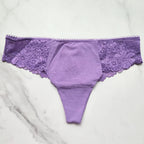 PINK Victoria's Secret  No-Show Lace-Trim Thong Panty 