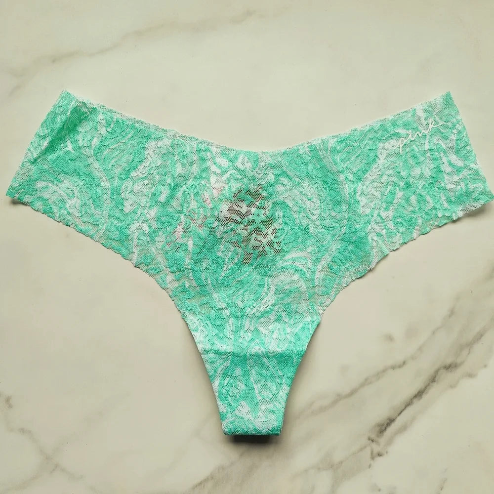PINK Victoria's Secret  No-Show Soft Lace Thong Panty 