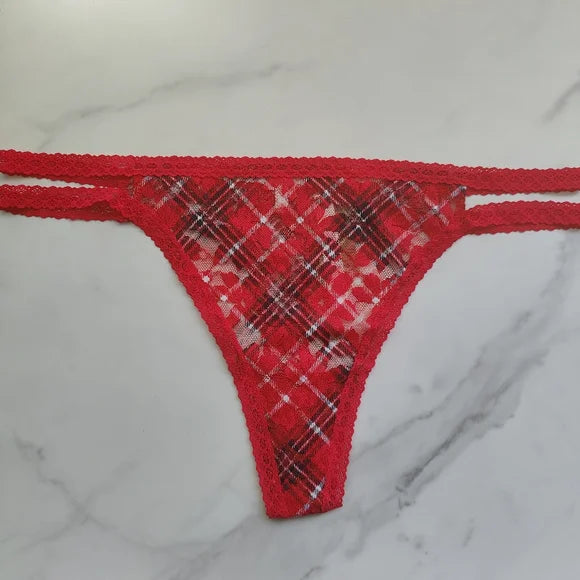 PINK Victoria's Secret  Classic Lace Strappy Thong Panty 