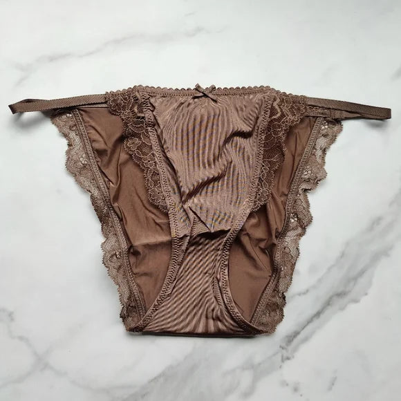 Dream Angels Lace-Trim Smooth String Bikini Panty