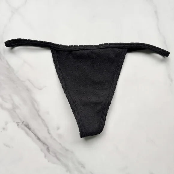 Cotton Heart Pointelle V-String Panty