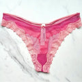 Victoria's Secret  Tease Mesh Lace-Trim High-Leg Thong Panty 
