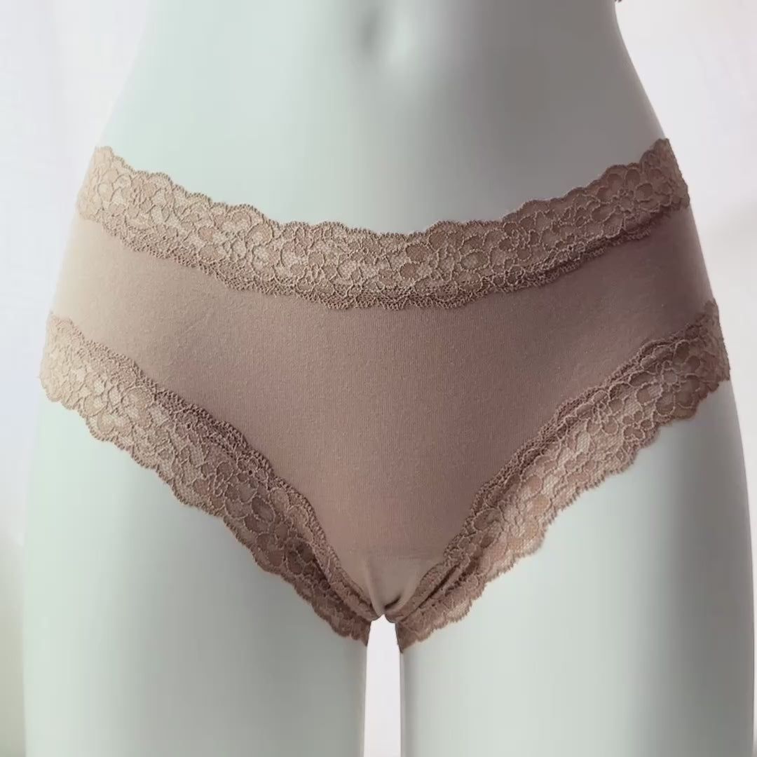 The Lacie Lace-Waist Cotton Smooth Cheeky Panty