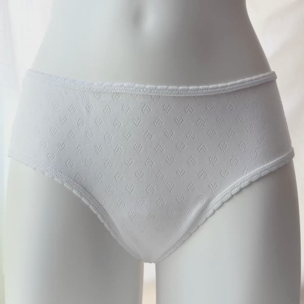 Cotton Heart Pointelle Cheeky Panty