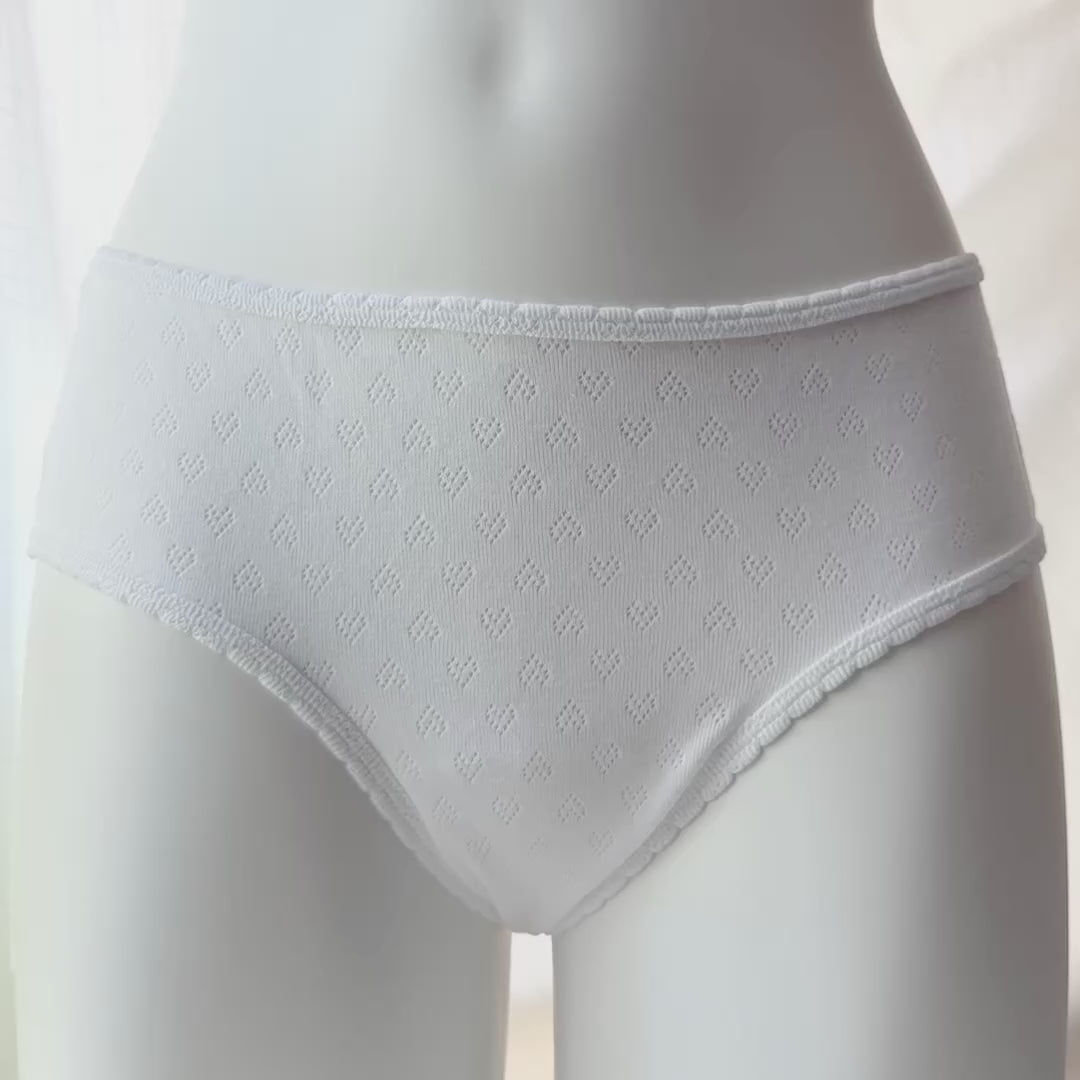 Cotton Heart Pointelle Cheeky Panty