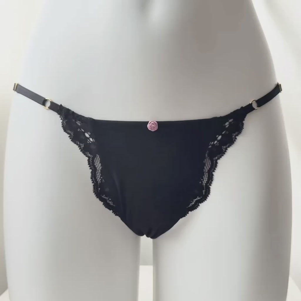 Dream Angels Lace-Trim Adjustable String Bikini Panty