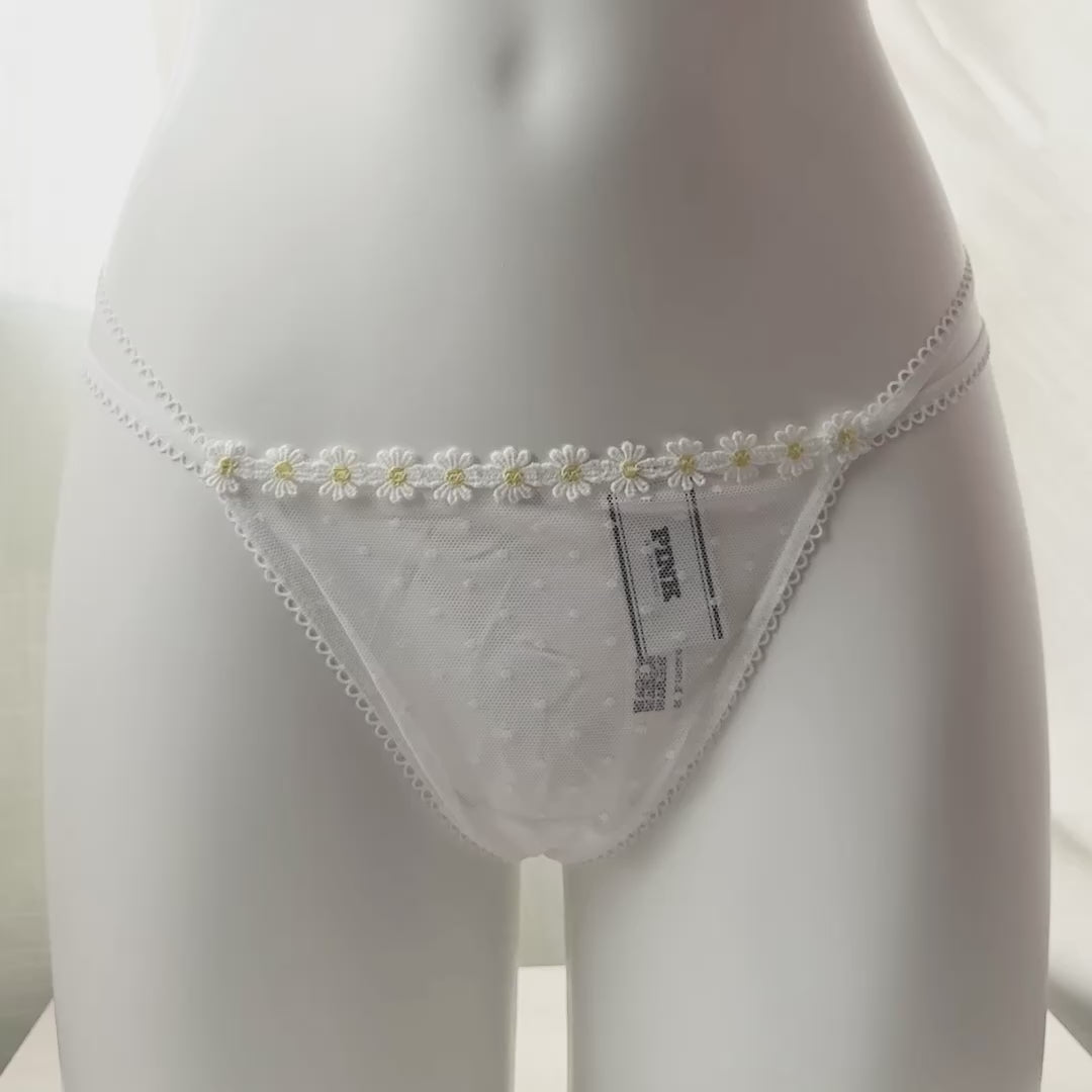 Wink Strappy Dot Mesh V-String Panty