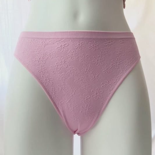 Seamless Daisy Pointelle Brazilian Panty