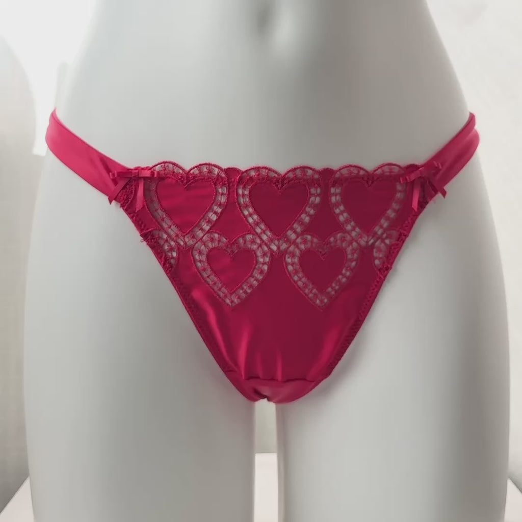 Dream Angels Heartbeat Embroidery Thong Panty