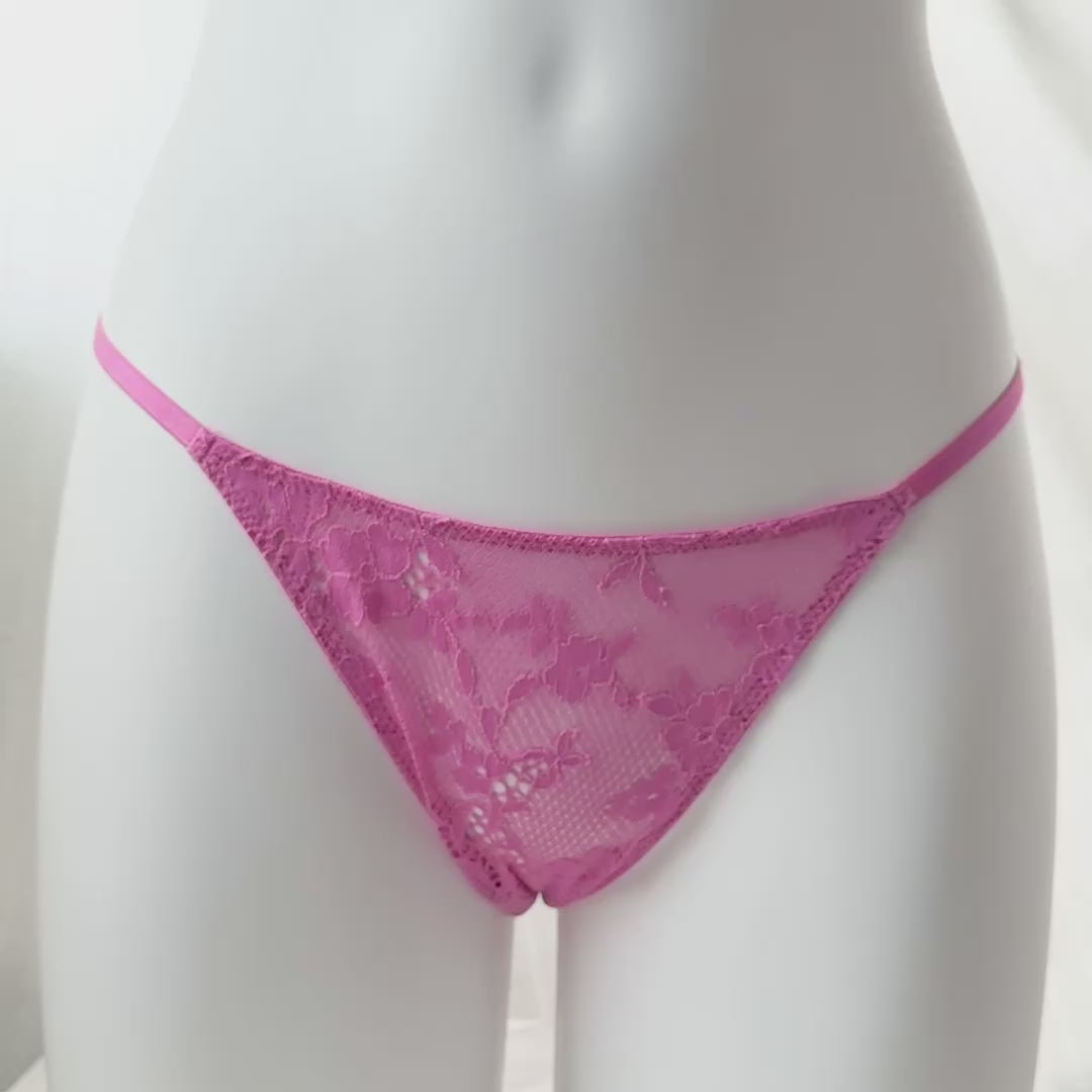 Dream Angels Lace Rhinestone Heart Hardware Brazilian Panty