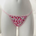 Cotton Lace-Trim V-String Panty