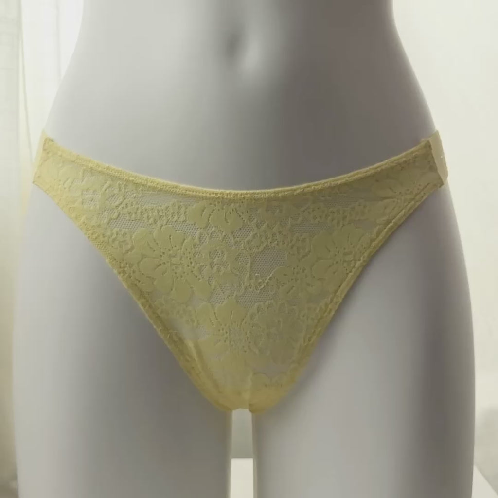 Bling Lacie Floral Lace Scoop Thong Panty