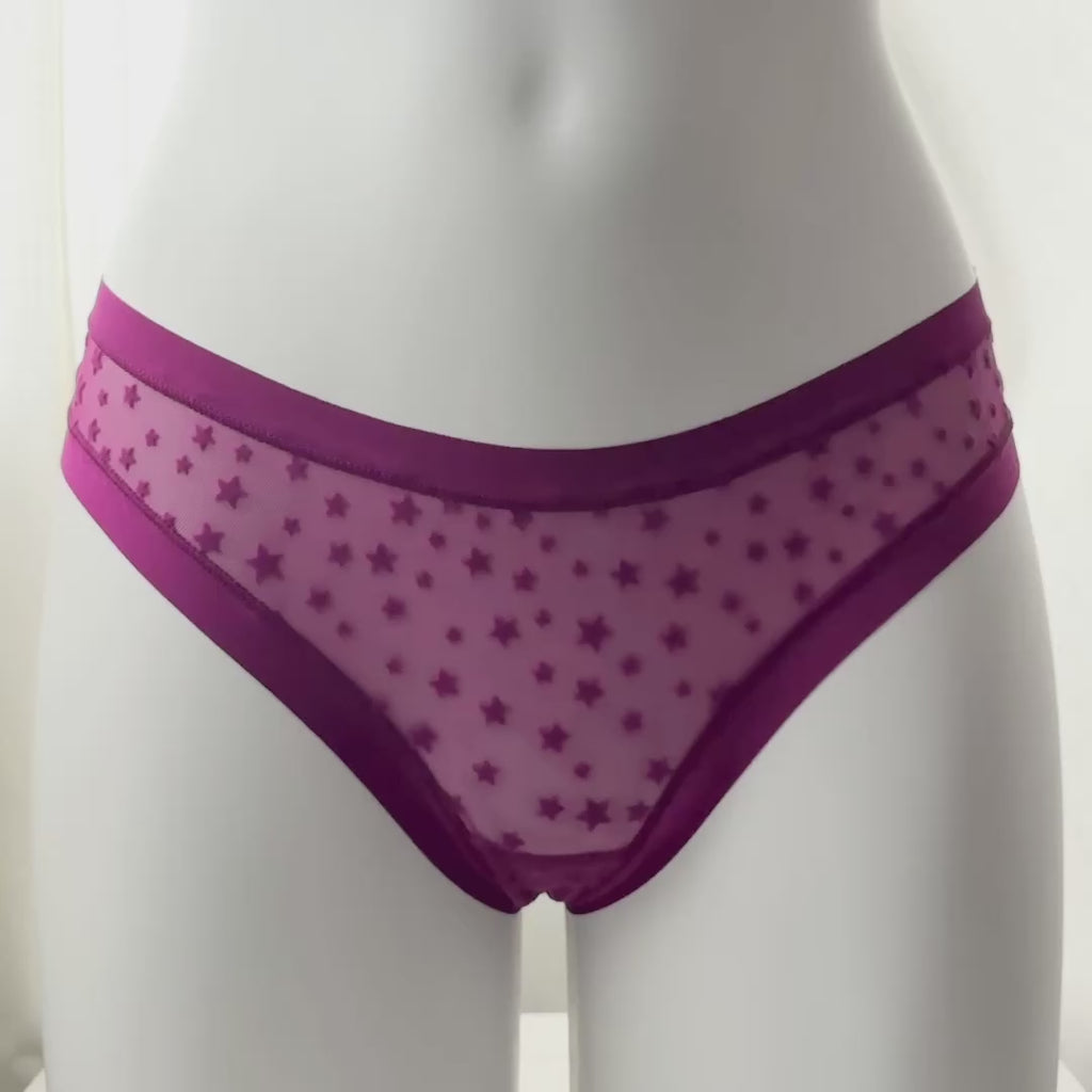 No-Show Star Mesh Thong Panty