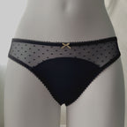 Stretch Cotton Dot Mesh Bikini Panty