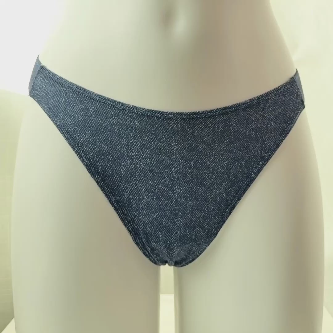 Logo Cotton Shine Smooth High-Leg Thong Panty