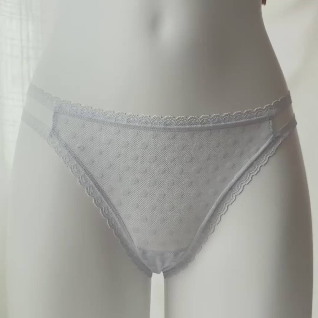 Wink Strappy Dainty Dot Lace Thong Panty