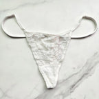 Very Sexy Back Shine Strap Lace V-String Panty