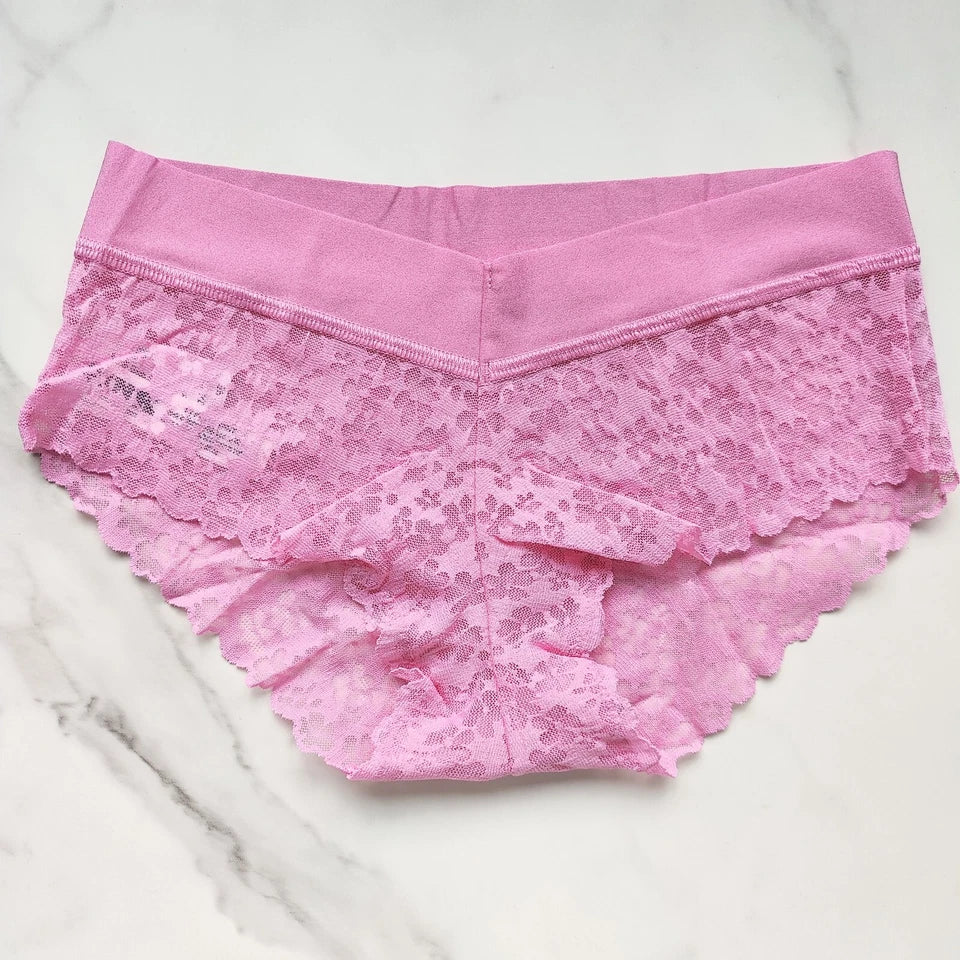 PINK Victoria s Secret No Show Floral Lace Hiphugger Panty Goob s pink-victoria-s-secret-no-show-floral-lace-hiphugger-panty-goob-s
