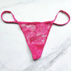 Very Sexy Back Shine Strap Lace V-String Panty