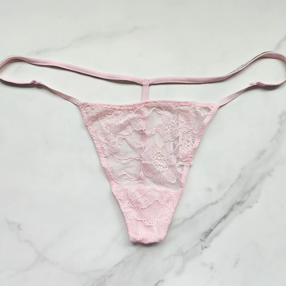 Very Sexy Back Shine Strap Lace V-String Panty